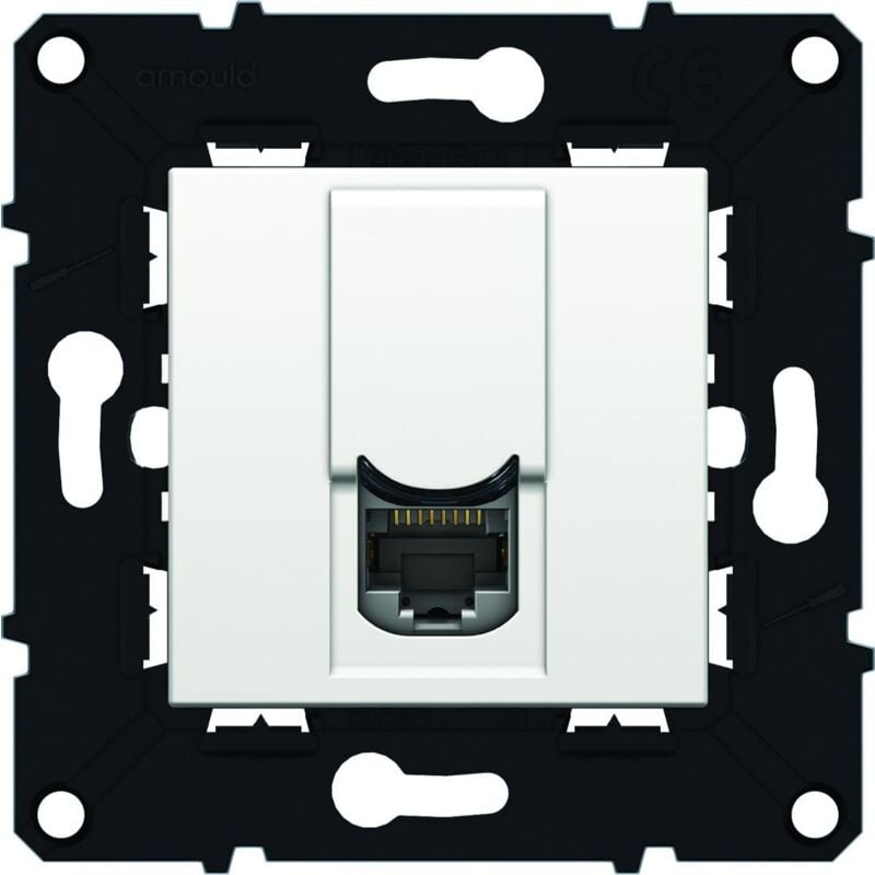 Prise rj 45 multimédia cat.6 ftp espace evolution-enjoliveur blanc Arnould 51047