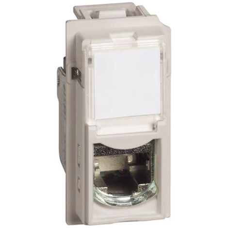 Prise RJ45 blindée catégorie 6A STP Living Now applications Grade 3 TV avec enjoliveur sable 1 module BTICINO BTKM4279C6AS