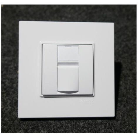 Prise RJ45 Cat 6 FTP blanc polaire complet avec support et plaque ALTIRA SCHNEIDER