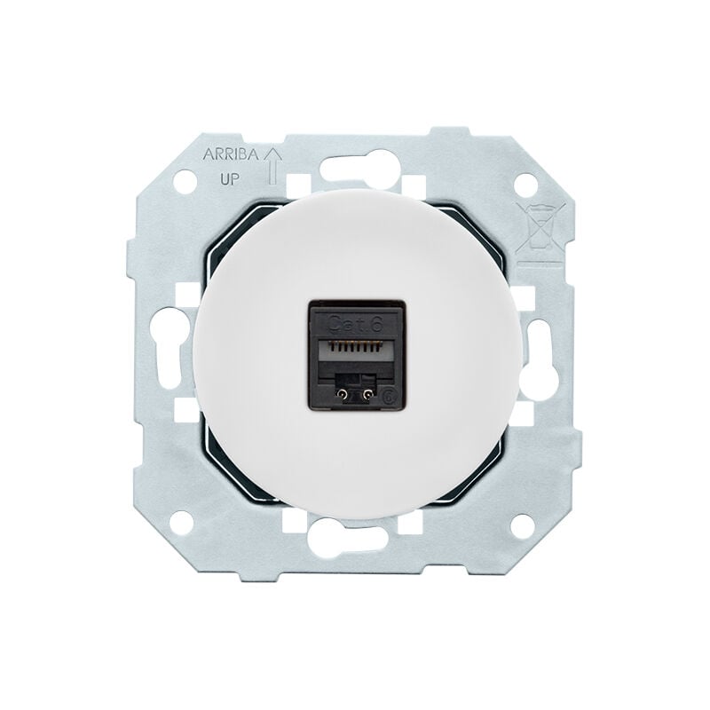 Prise rj45 cat6 blanc glossy dom Fontini