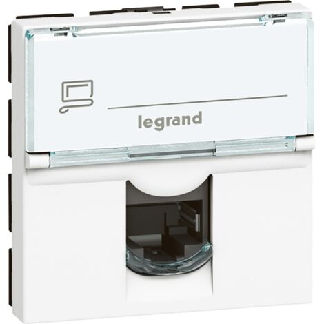 PRISE RJ45 CAT6 FTP MOSAÏC LEGRAND 2 MODULES - BLANC 076565