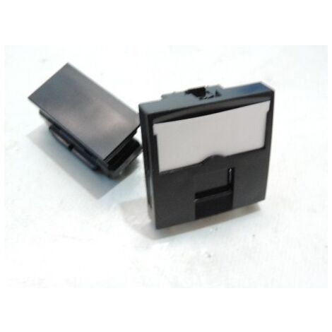 Prise RJ45 CAT6 FTP noire écrantée format 45mm pour clipsage dans goulotte d'installation Logix PLANET WATTOHM 49268