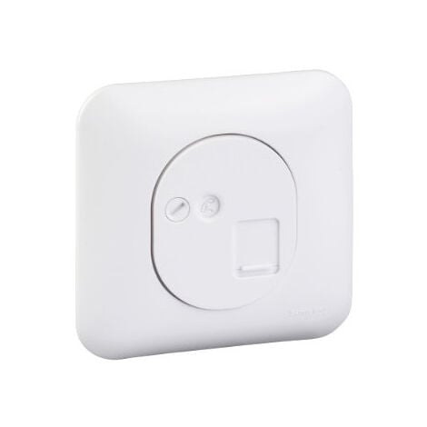 Prise RJ45 CAT6 STP encastré blanche pour réseaux VDI Grade 3 complet avec plaque fixation vis OVALIS