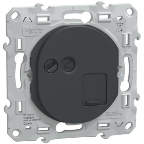 Prise RJ45 cat.6 STP grade 3 anthracite réseaux VDI - Ovalis - Schneider
