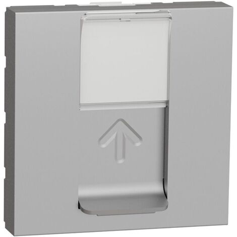 Prise RJ45 catégorie 5e large Schneider Serie New Unica  Aluminium