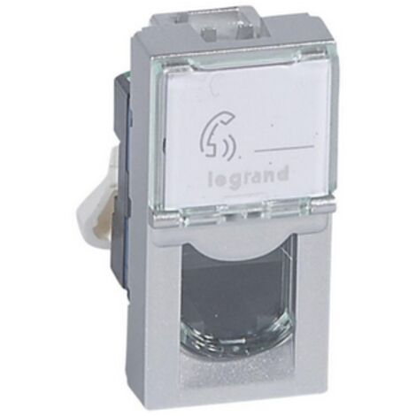 Prise RJ45 catégorie 6 UTP Mosaic 1 module alu LEGRAND 079461