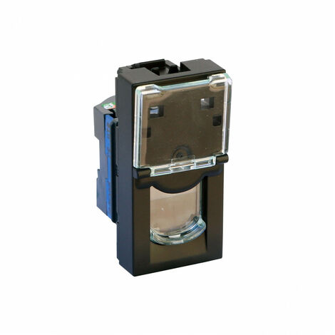Prise RJ45 catégorie 6 UTP Mosaic 1 module noir mat LEGRAND 079461L