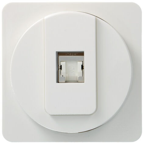 Prise RJ45 catégorie 6a pour Grade 3 TV complet Ateha - HAGER WJC228B