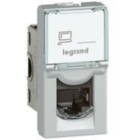 PRISE RJ45 CATEGORIE 6A STP MOSAIC 1 MODULE ALU LEGRAND 079473
