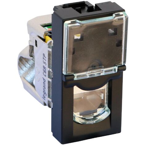 Prise RJ45 catégorie 6A STP Mosaic 1 module noir mat LEGRAND 079173L