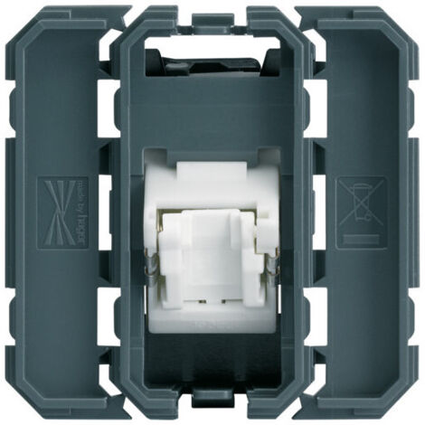 Prise RJ45 gallery cat.6 FTP 2 modules incliné a 45° HAGER WXF231