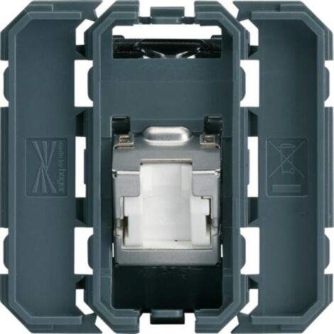 Prise RJ45 gallery cat.6A STP 2 modules incliné a 45° HAGER WXF233