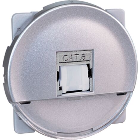 Prise RJ45 Multimédia STP Cat.6A Grade 3 - COMETE Couleur Silver