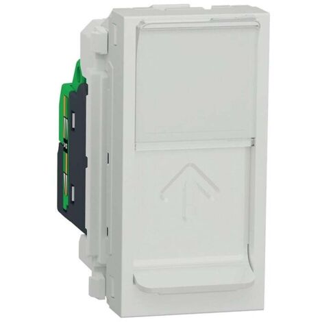 Prise RJ45 simple Cat 6 FTP 2 modules blanc Unica