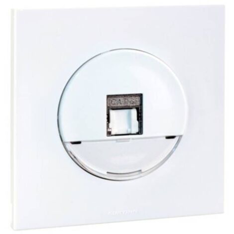 Prise RJ45 UTP cat 6 (Gr1) complet avec griffes et plaque - SQUARE EASY blanc - Eur'Ohm