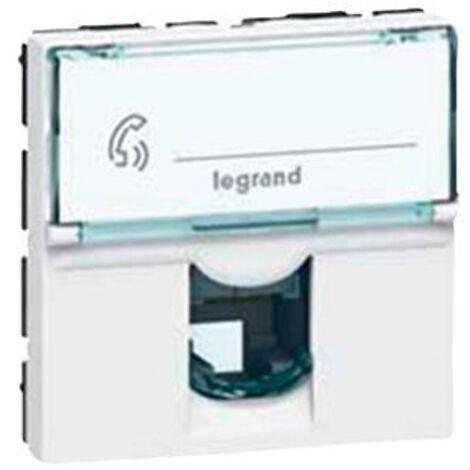 Prise RNIS Mosaic 2 modules RJ45 8 pôles, blanc