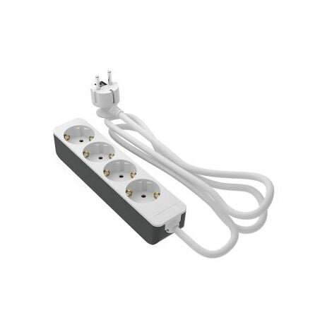 POWERGLOBE multiprise design port USB, blanc/vert, 230V/50Hz 16 A