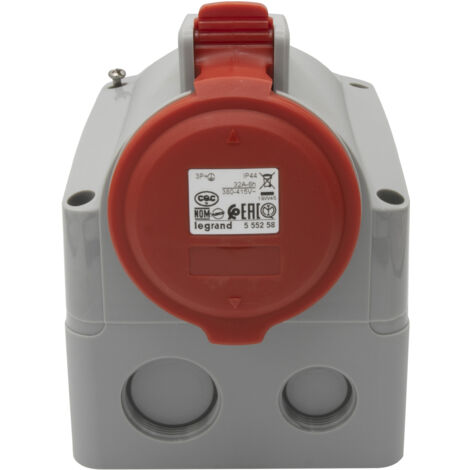 prise saillie 32 ampères 3p+t ip44 rouge - legrand 555258