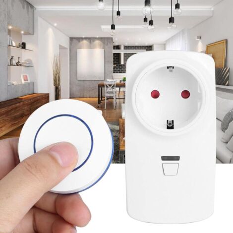 Prise sans fil, variateur d'éclairage à 2 voies (télécommande bleue)