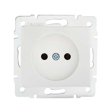 TQ4U Set fiche + prise SANS prise de terre, BLANC, chargeable jusqu'à  2300 W.