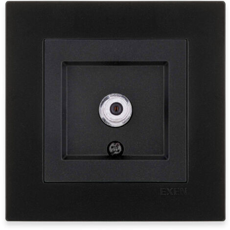 Prise SAT type F avec filtre noir métallisé – ensemble complet avec plaque – 262/14E EXEN