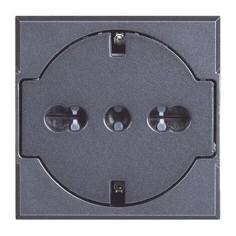 Prise Schuko Bticino Axolute FLAT Avec Protection Anthracite 10/16A HS4140/16F