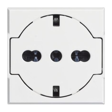 Prise Schuko Bticino Axolute FLAT avec protection blanche 10/16A HD4140/16F