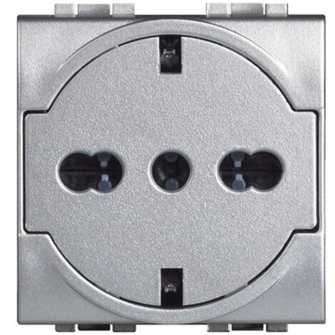 Prise schuko Bticino livinglight FLAT avec protection tech 10/16A NT4140/16F