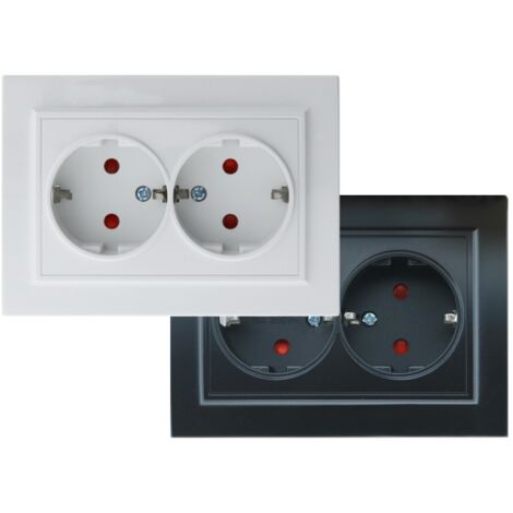 Prise Schuko Double - EP Blanc - Ledme - EP-15-W