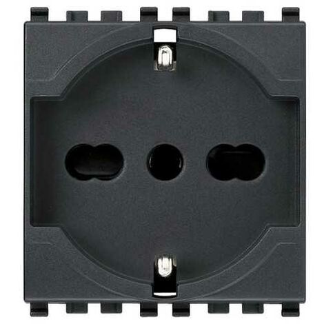 Prise Sicury 2P+T 16 à 250 V Universelle Gris Eikon