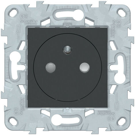 SCHNEIDER ELECTRIC Prise simple 2P+T affleurante 16A connexion rapide anthracite Unica