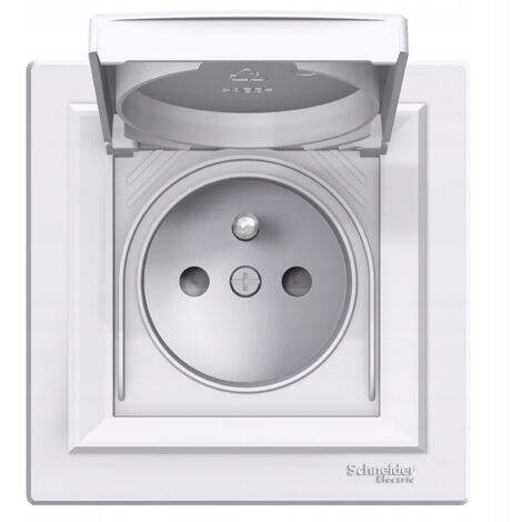 Prise simple 2P+T avec obturateurs étanche IP44 blanc Asfora Schneider EPH2800621