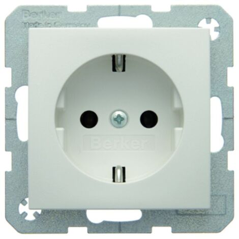 Prise simple B.Square/S.1/B.3/B.7 avec/sans fiche Schuko blanche 47431909
