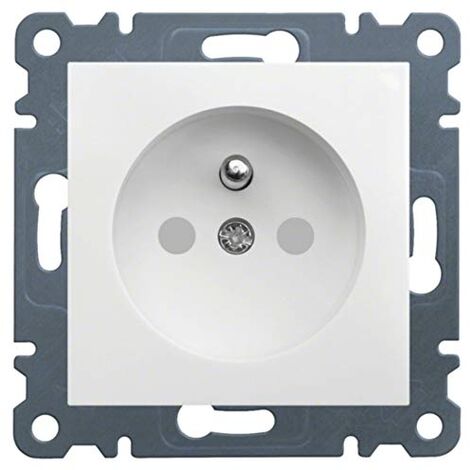 Prise simple Lumina avec/sans obturateurs de contact 16A, blanche WL1040