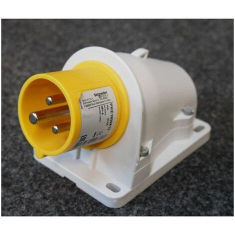 Prise socle 2P+T 16A 100-130V connecteur saillie inclinée connexion vis IP44 PratiKa Schneider