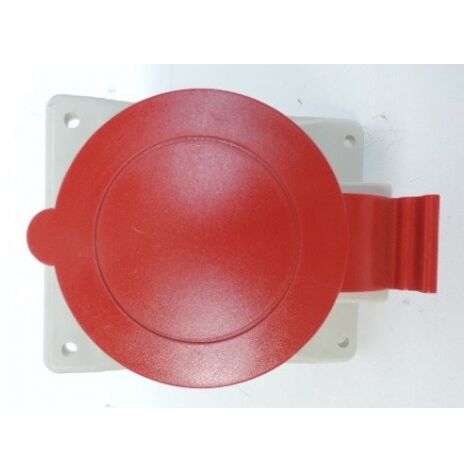 Prise socle 3P+N+T 32A femelle clapet rouge à encastrer 6H étanche IP44 SOBEM SCAME 4133267