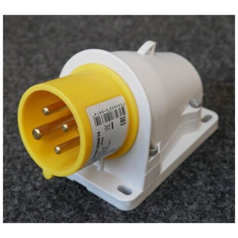 Prise Socle 3P+T 16A 100-130V connecteur saillie inclinée connexion vis IP44 PratiKa Schneider