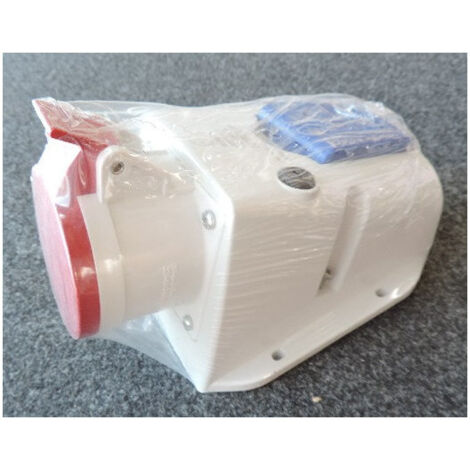 Prise socle saillie 3P+N+T 32A femelle 346-415V 50/60Hz rouge inclinée avec porte-fusible 6h étanche IP44 OMNIA