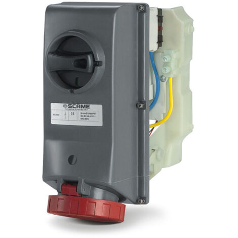 Prise socle saillie (sans base) verrouillable 3P+N+T 32A femelle 346-415V 50-60Hz rouge 6H étanche IP66/IP67 OMNIA