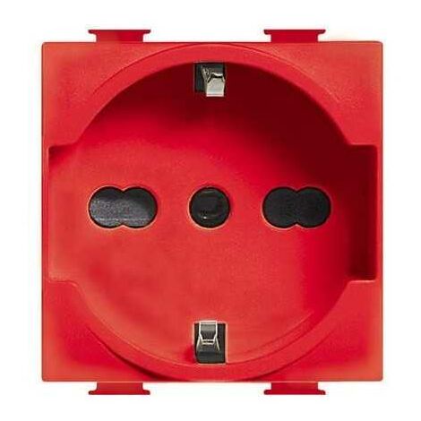 Prise standard allemande 10/16A 250V Rouge