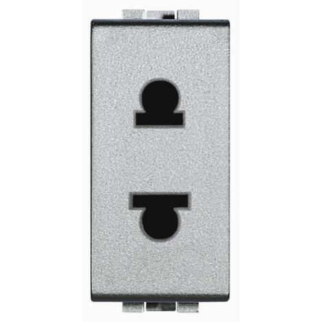 Prise standard euro US 2P+T Livinglight 127/250 V Tech 1 module BTICINO NT4125