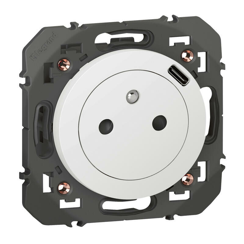 Prise 2P+T surface avec prise usb type-C dooxie blanc Legrand 600341