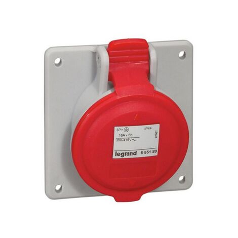 prise tableau 16 ampères 3p+t ip44 rouge - legrand 555188