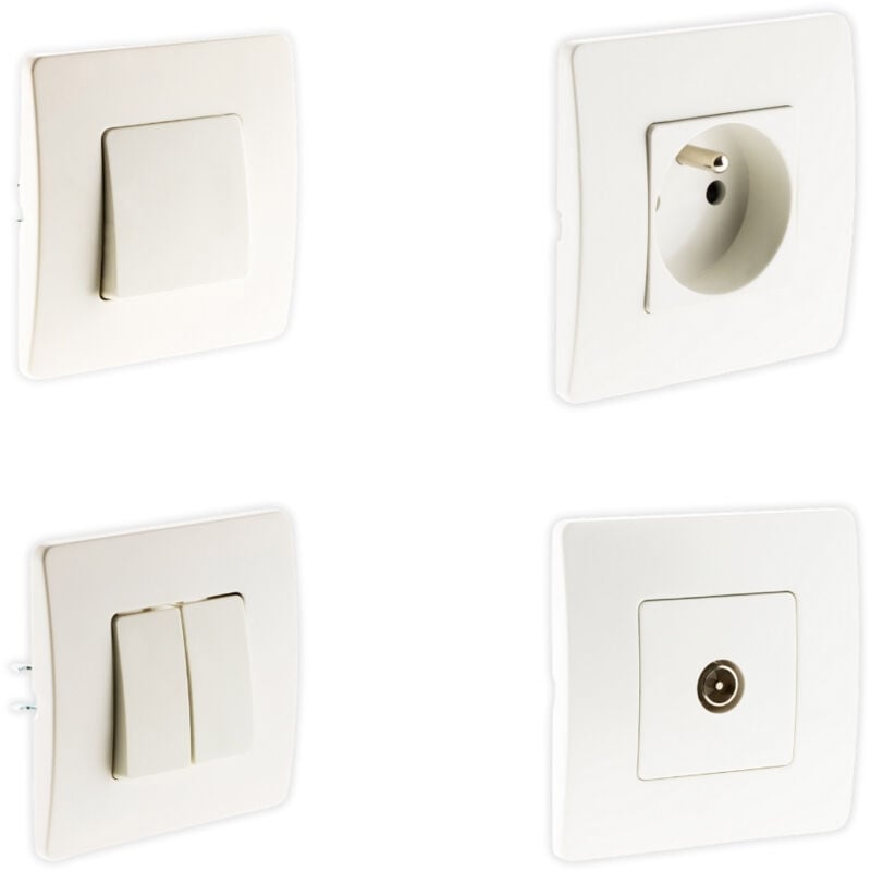 2 interrupteurs va et vient + prise 2P+T + tv - Simplea Zenitech