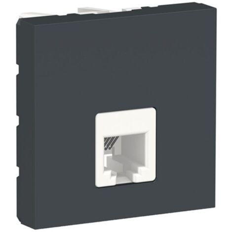 Prise téléphonique large RJ12  Schneider Serie New Unica  Anthracite