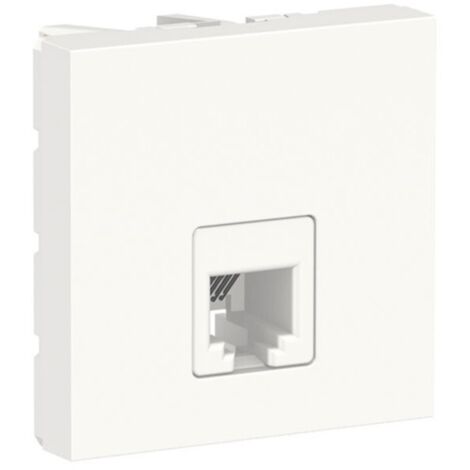 Prise téléphonique large RJ12 Schneider Serie New Unica Blanc