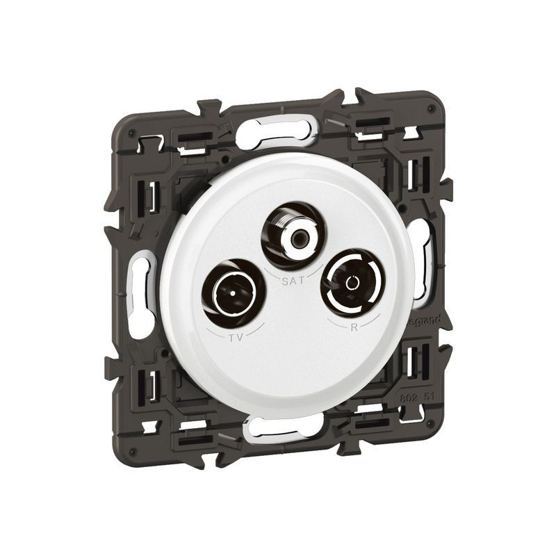 Prise télévision sorties multiples Céliane tv-r-sat dab+ - prémonté Blanc (CC0388)