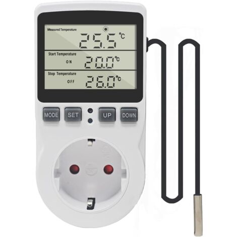 Prise Thermostat - 1 Unité - Plastique ABS - Chauffage Refroidissement - Serre Incubateur Frigo - LCD 220V
