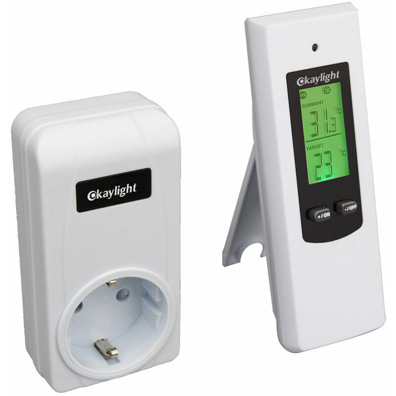 Prise Thermostat d’Ambiance Sans Fil avec Télécommande pour Radiateur Electrique et Climatiseur Mobile Prise de contrôle du thermostat