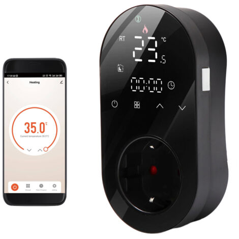 Prise thermostatique numérique WiFi 16A Tuya, commande vocale, régulateur 5+1+1, chauffage/refroidissement, écran LED tactile pour radiateur soufflant